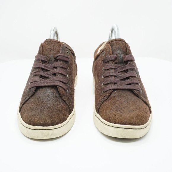 Ugg 1008487 Womens Tomi Sneakers Shoes Brown Nubuck Leather Lace Up 7.5 - Picture 4 of 11